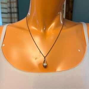 Teardrop Caged Pearl Necklace